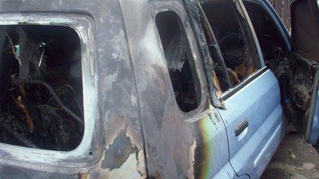 Arson attack car