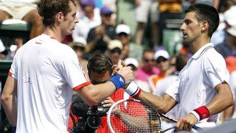 Andy Murray congratulates Novak Djokovic