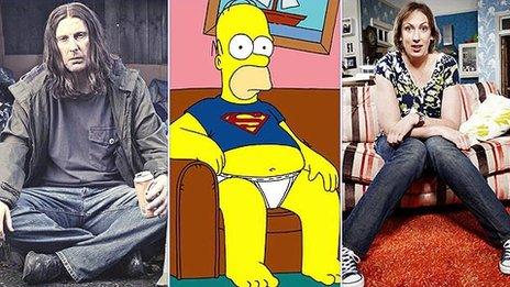 Frank Gallagher, Homer Simpson and Miranda Hart