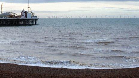 Computer image of wind farm off Brighton