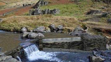 An artist's impression of the proposed weir in Snowdonia
