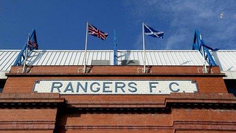 The front of Rangers' Ibrox Stadium