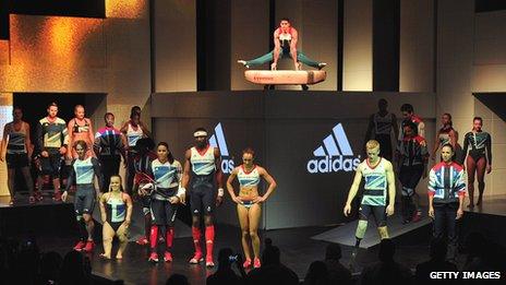 Team GB athletes in their 2012 kit