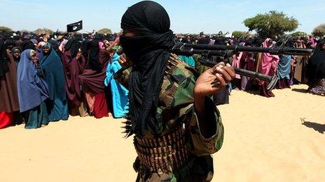 Al-Shabab fighter in Elasha Biyaha, February 2012