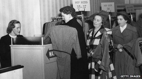 A dress shop, in Cheltenham, Gloucestershire, in 1951. Photo: Maeers/Fox Photos/Getty Images