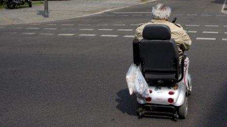 A man using a mobility scooter