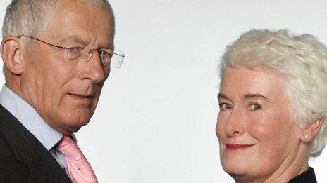 Nick Hewer and Margaret Mountford