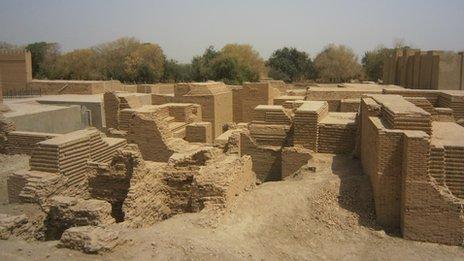 The reconstruction of Nebuchadnezzar's palace, built on top of the original ruins