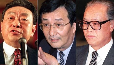 From left: Chen Xitong, Chen Liangyu, Zhao Ziyang