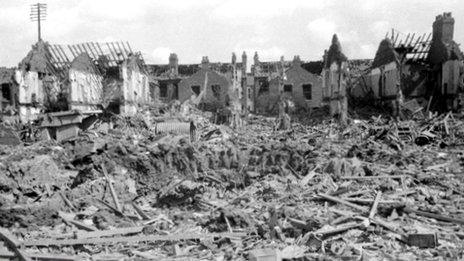 Bomb damage in Bean Street, Hull