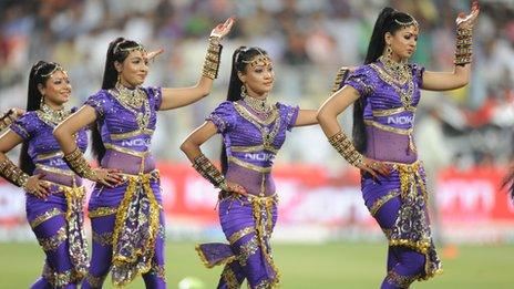 Cheerleaders in Indian Premier League match