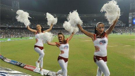 Cheerleaders in Indian Premier League match