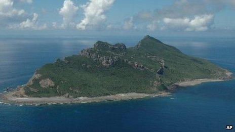 One of the disputed islands, in an image released by the Japanese Maritime Self-Defence Force on 15 September 2010