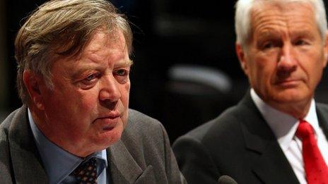 Ken Clarke and Thorbjorn Jagland, the secretary general of the Council of Europe