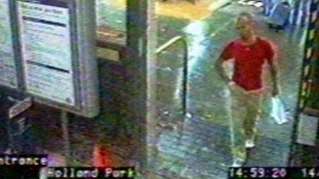 CCTV footage of Gareth Williams entering Holland Park Underground station on 14 August