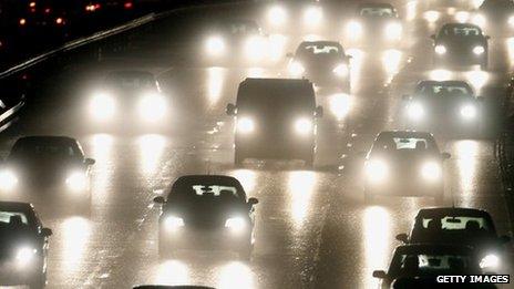 Rush hour traffic jam in the UK