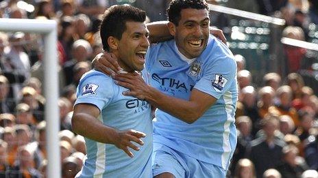 Sergio Aguero and Carlos Tevez