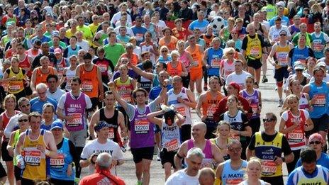 Runners in the London Marathon