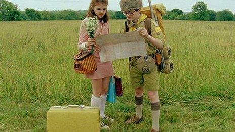 Kara Hayward and Jared Gilman in a scene from Moonrise Kingdom