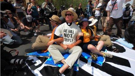 Protesters against SB1070, July 2010