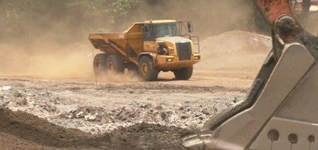 A digger at a mining area in Sierra Leone, April 2012