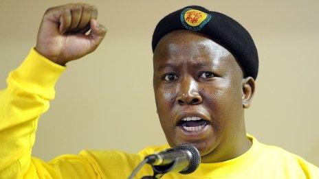 Now-expelled ANC Youth League leader Julius Malema during a meeting in Pretoria on 10 February 2012