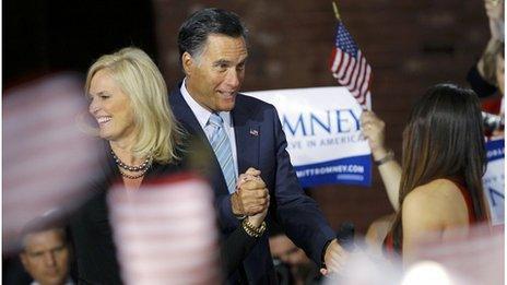 Mitt Romney and his wife, Ann, in New Hampshire, 24 April 2012