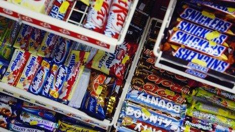 range of chocolate snacks on shop shelves