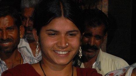 A smiling Laxmi Sargara who rejected her child marriage