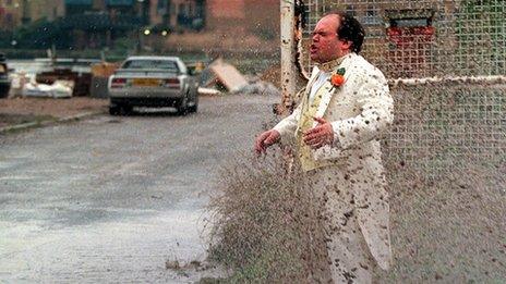 Eastenders wedding puddle