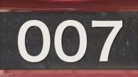 Mock up of 007 number plate