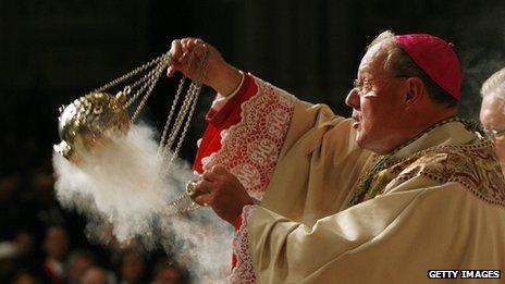 Archbishop Timothy Dolan at St Patrick's Cathedral in New York City on 15 April 2009