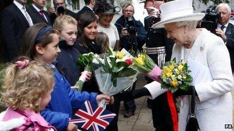 The Queen visits Llandaff Cathedral in Cardiff