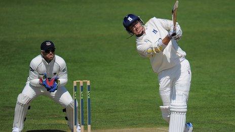 Rikki Clarke batting for Warwickshire