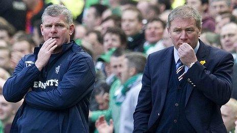 Rangers coach Ian Durrant and manager Ally McCoist