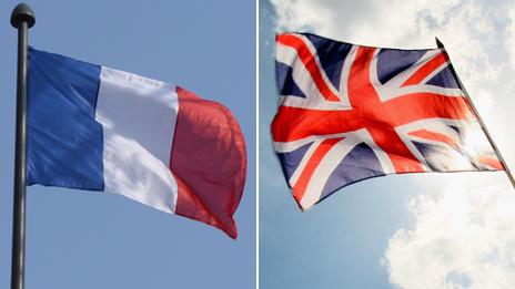 French and Union flags