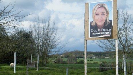 Marie Le Pen poster in Picardy