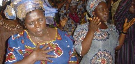 Nigerian women in deep prayer