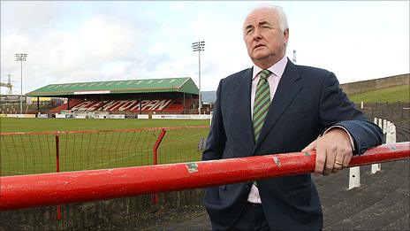 Glentoran chairman Terence Branningan at the Oval