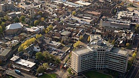 Aerial view of Ashford