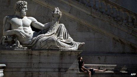 Statue of the River God Tiberinus, Piazza del Campidoglio