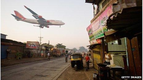 Air India landing in Mumbai