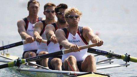 Alex Gregory, Pete Reed, Tom James and Andrew Triggs Hodge in the GB men's four