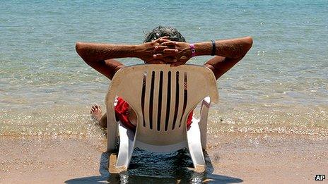 Man lying on sun-lounger