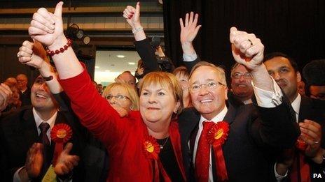 Scottish Labour Leader Johann Lamont and Councillor Gordon Matheson