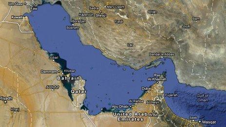 Screengrab of Google Maps showing Gulf region