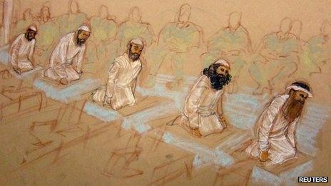 9/11 defendants pray in courtroom at Guantanamo Bay