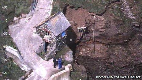 Hallsands - aerial picture from police helicopter