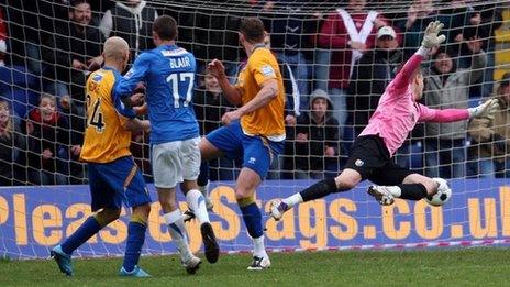 Matty Blair's winning header at Field Mill