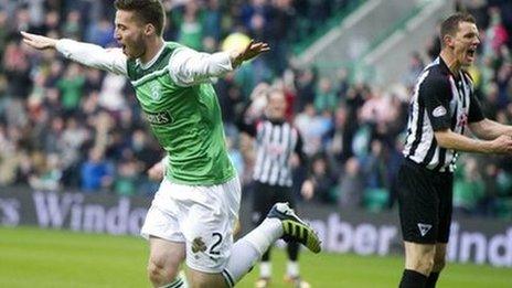 MattDoherty headed home one of Hibs' three goals